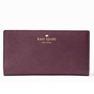 NWT Kate Spade Mikas Pond Stacy Wallet Mahogany